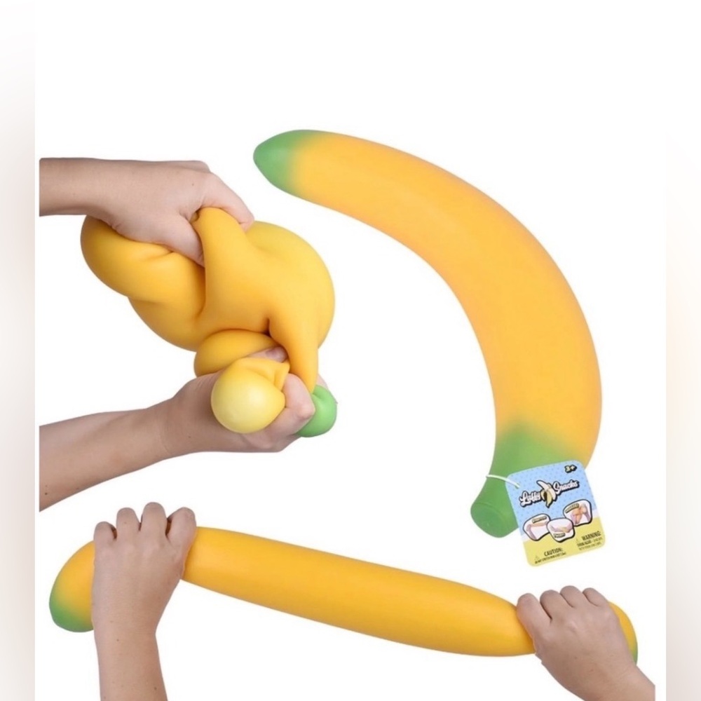 Viral Laffy Snacks Sunny Days Jumbo Stretchy Squeeze Banana Sensory Fidget Toy